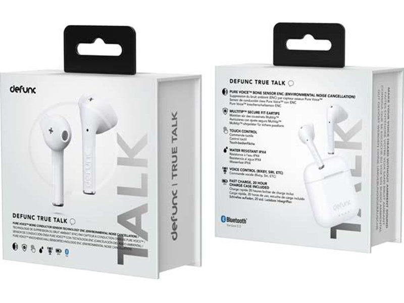 defunc TRUE TALK Wireless BT Earbuds White