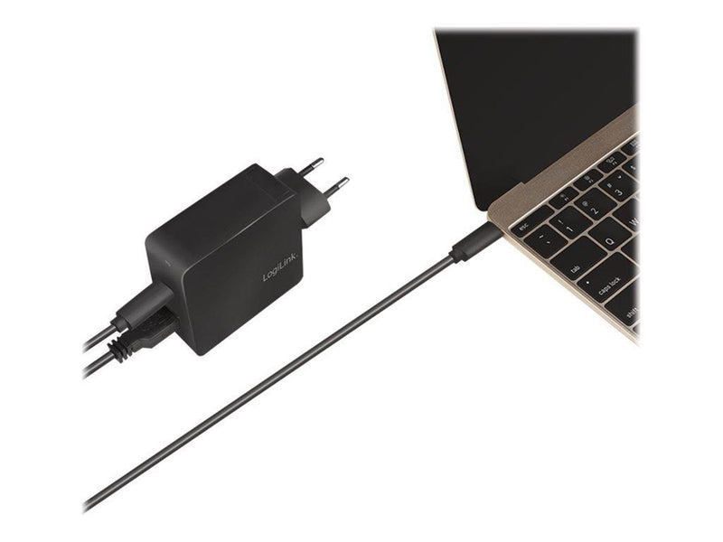 LogiLink USB power socket adapter 1x USB-C Port (PD)& 1x USB-A Port 65W