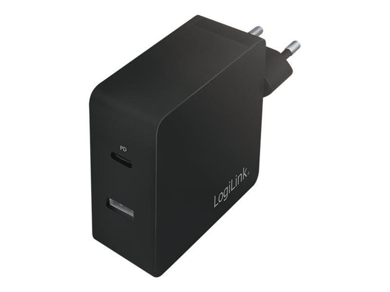 LogiLink USB power socket adapter 1x USB-C Port (PD)& 1x USB-A Port 65W