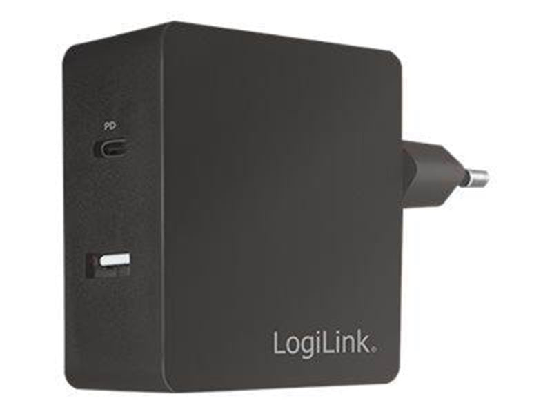 LogiLink USB power socket adapter 1x USB-C Port (PD)& 1x USB-A Port 65W