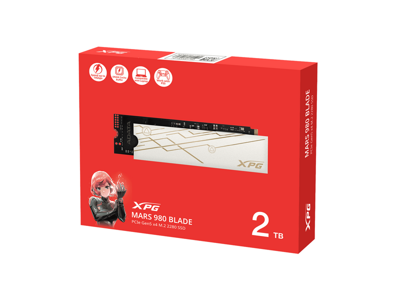 A-Data XPG Mars 980 Blade SSD - 2TB - PCIe 5.0 - M.2 2280