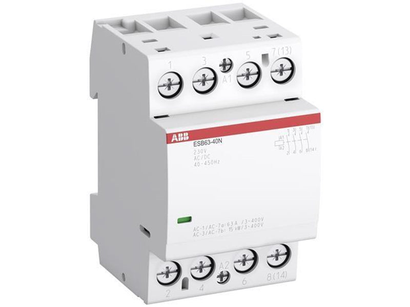 ABB Esb63-40n-06 installation contactor 4no/0nc 230 v ac/dc