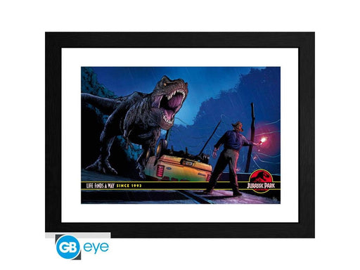 ABYstyle - JURASSIC PARK Framed print Alan Grant vs T-Rex - Bild