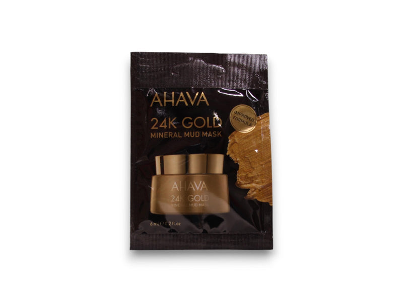 AHAVA Single Use 24K Gold Mineral Hydrating Mud Mask, For Face, 6 ml