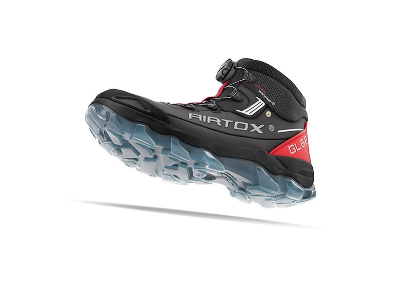 AIRTOX GL66 Sicherheitsstiefel, leicht, Whitelayer Nageldurchtrittschutz, PRO smart lacing, schwarz/rot - Gr. 37