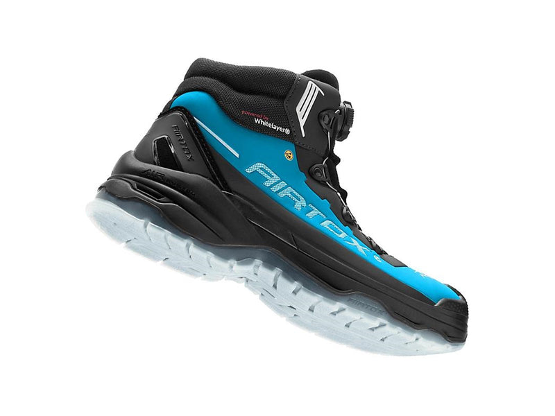 AIRTOX TX66 Sicherheitsstiefel,TransAm, Whitelayer Nageldurchtrittschutz, PRO smart lacing, TPU-Sohle, Schwarz/blau - Str. 39