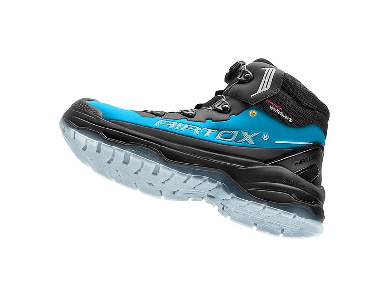 AIRTOX TX66 Sicherheitsstiefel,TransAm, Whitelayer Nageldurchtrittschutz, PRO smart lacing, TPU-Sohle, Schwarz/blau - Str. 45