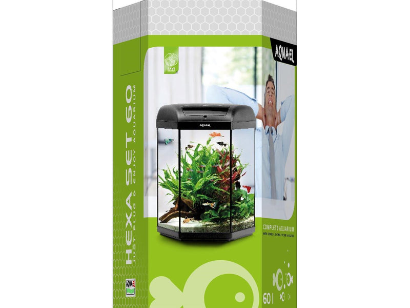 AQUAEL Hexa-starterset 60L Black LED