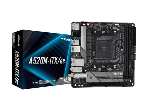 ASRock A520M-ITX/AC Mainboard - AMD A520 - AMD AM4 - DDR4 RAM - Mini-ITX