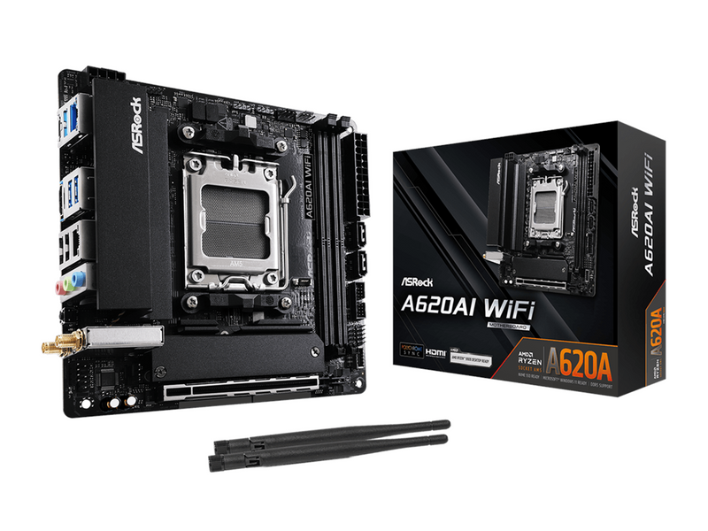 ASRock A620AI WiFi Mainboard - AMD A620A - AMD AM5 - DDR5 RAM - Mini-ITX