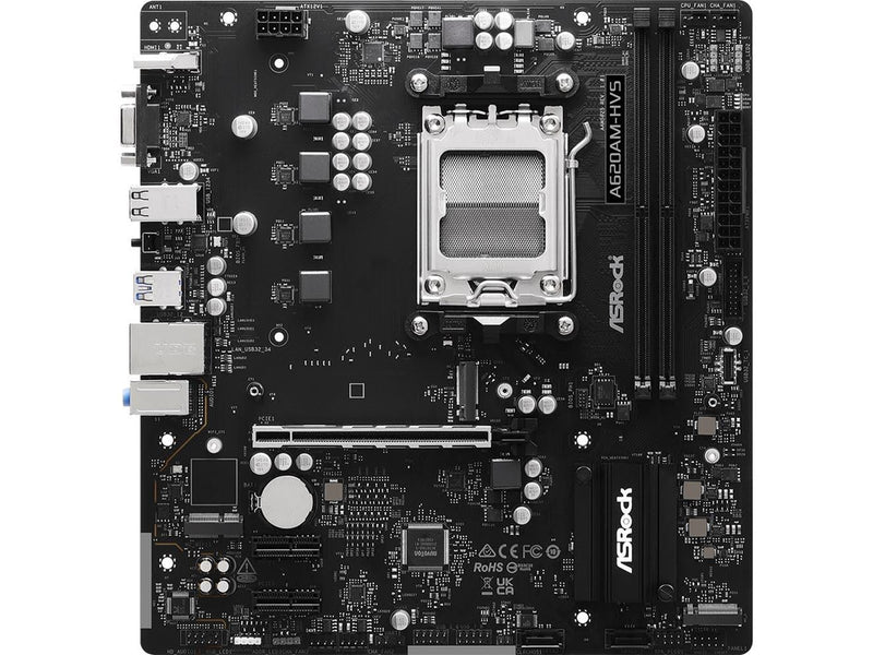 ASRock A620AM-HVS Mainboard - AMD A620A - AMD AM5 - DDR5 RAM - Micro-ATX