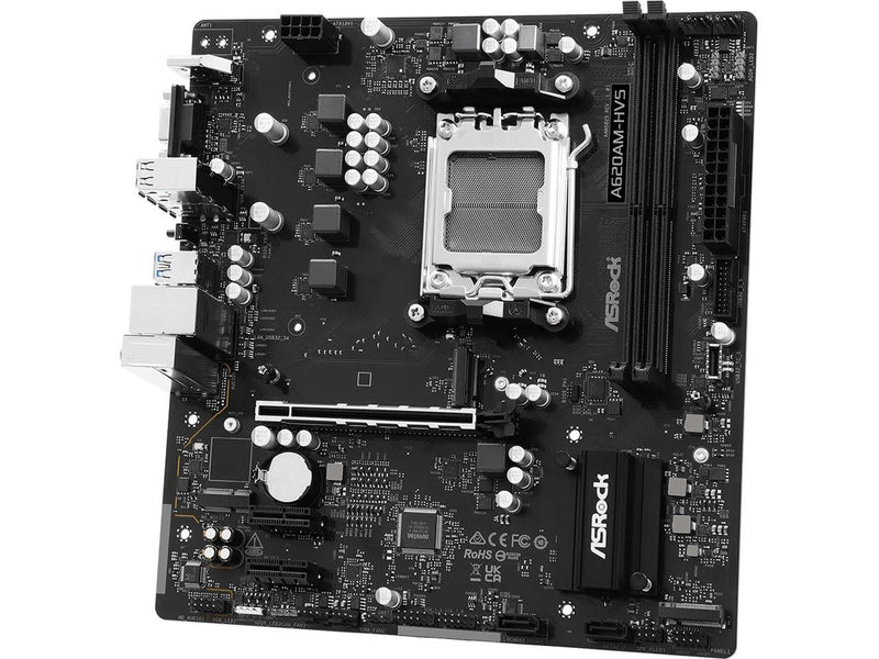 ASRock A620AM-HVS Mainboard - AMD A620A - AMD AM5 - DDR5 RAM - Micro-ATX