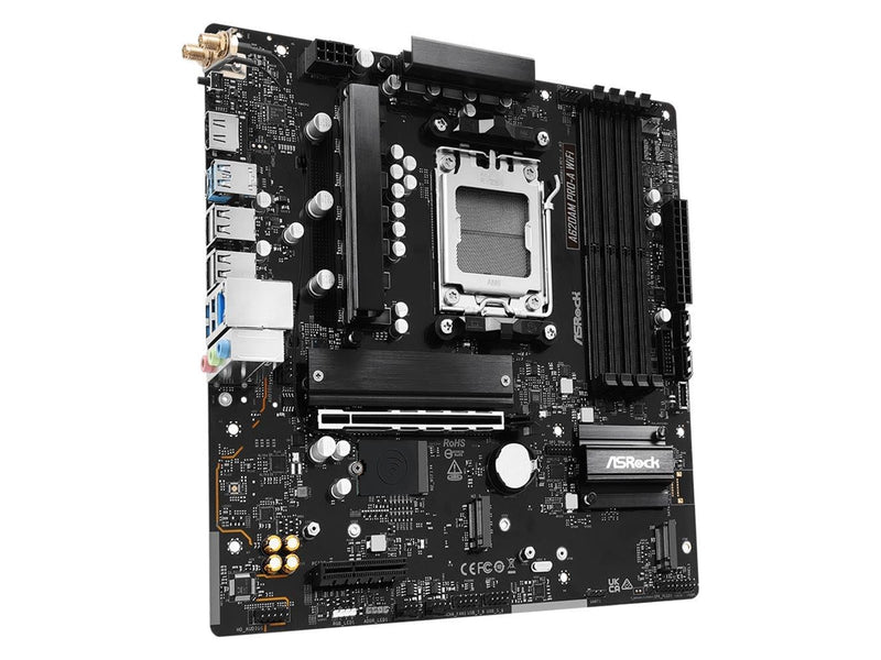 ASRock A620AM PRO-A WiFi Mainboard - AMD A620A - AMD AM5 - DDR5 RAM - Micro-ATX