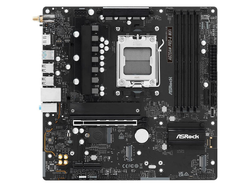 ASRock A620AM PRO-A WiFi Mainboard - AMD A620A - AMD AM5 - DDR5 RAM - Micro-ATX