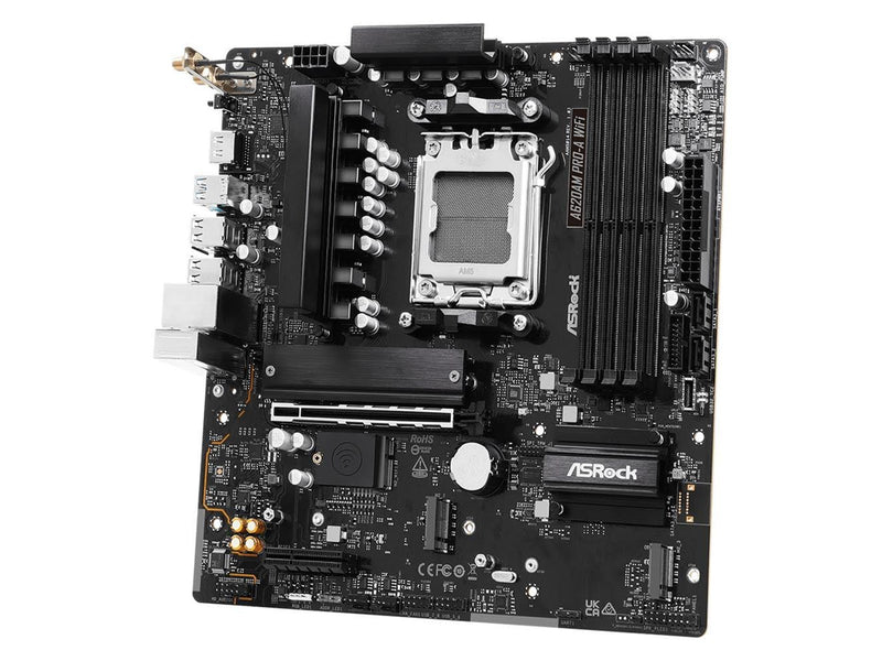 ASRock A620AM PRO-A WiFi Mainboard - AMD A620A - AMD AM5 - DDR5 RAM - Micro-ATX