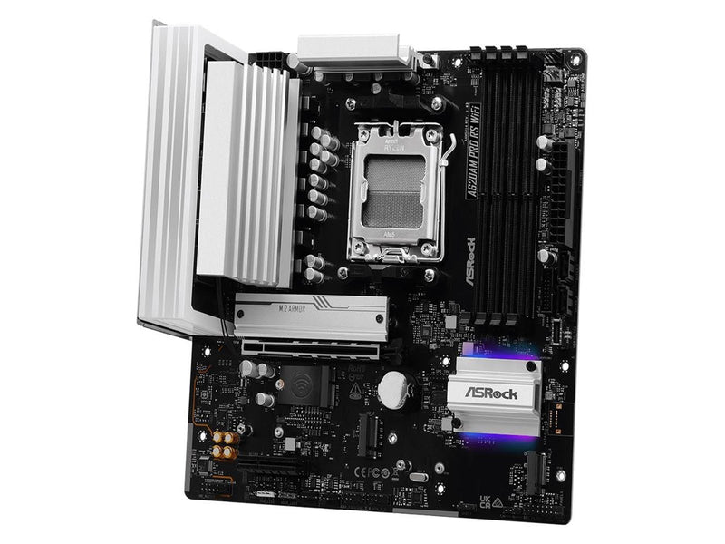 ASRock A620AM PRO RS WIFI Mainboard - AMD A620A - AMD AM5 - DDR5 RAM - Micro-ATX