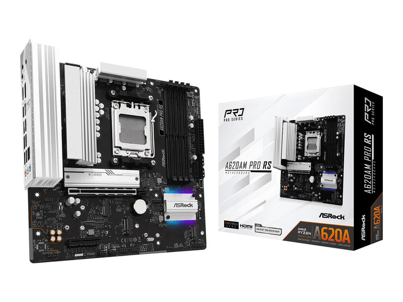 ASRock A620AM Pro RS Mainboard - AMD A620A - AMD AM5 - DDR5 RAM - Micro-ATX