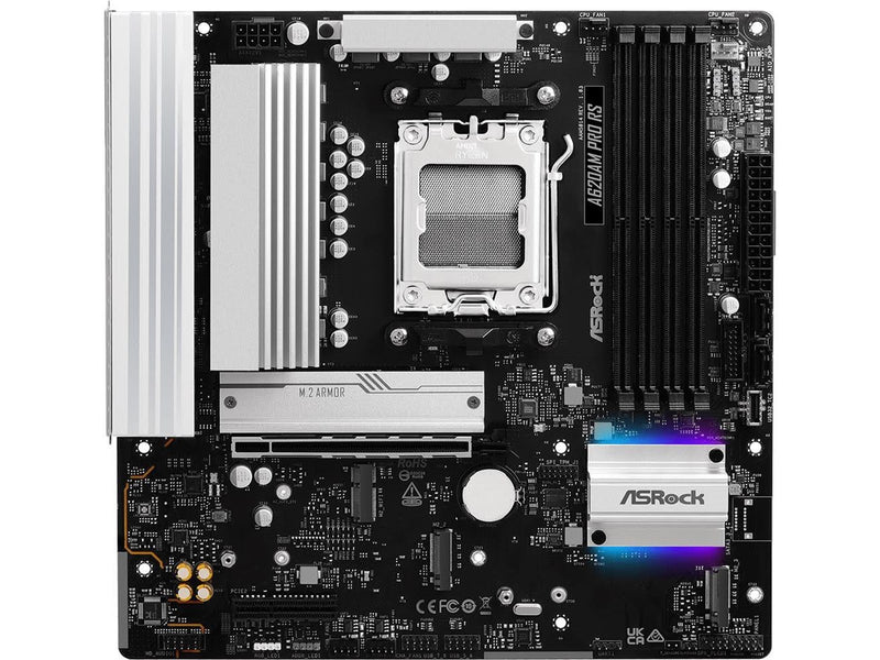 ASRock A620AM Pro RS Mainboard - AMD A620A - AMD AM5 - DDR5 RAM - Micro-ATX