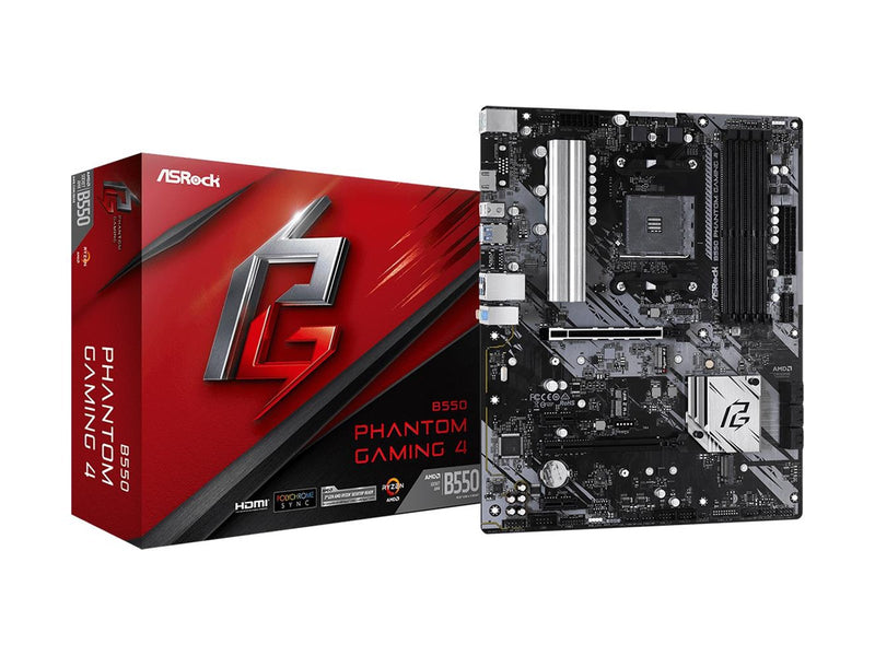 ASRock B550 PHANTOM GAMING 4 Mainboard - AMD B550 - AMD AM4 - DDR4 RAM - ATX
