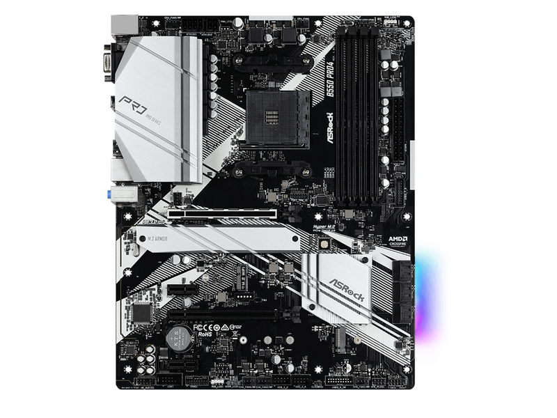 ASRock B550 PRO4 Mainboard - AMD B550 - AMD AM4 - DDR4 RAM - ATX