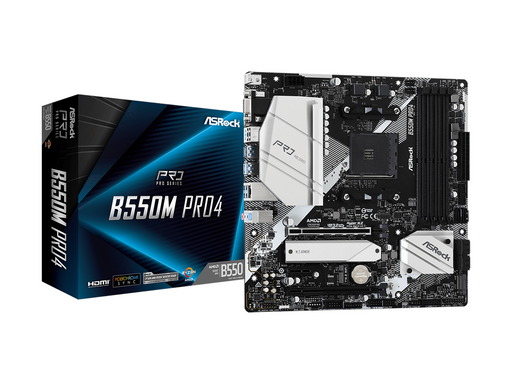ASRock B550M PRO4 Mainboard - AMD B550 - AMD AM4 - DDR4 RAM - Micro-ATX