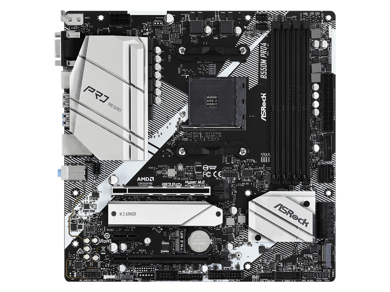 ASRock B550M PRO4 Mainboard - AMD B550 - AMD AM4 - DDR4 RAM - Micro-ATX