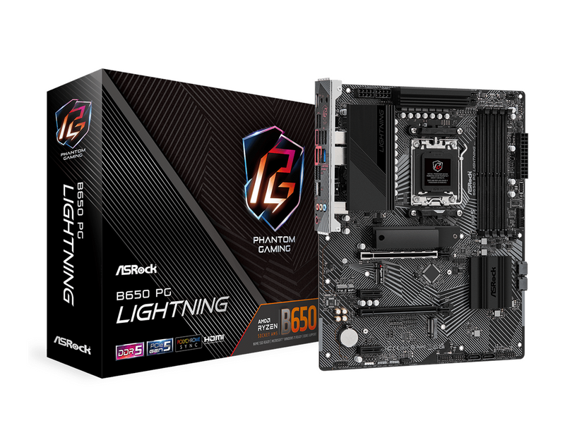 ASRock B650 PG Lightning Mainboard - AMD B650 - AMD AM5 - DDR5 RAM - ATX