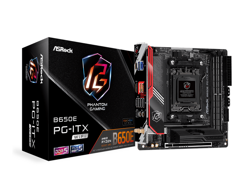 ASRock B650E PG-ITX WIFI Mainboard - AMD B650 - AMD AM5 - DDR5 RAM - Mini-ITX *DEMO*