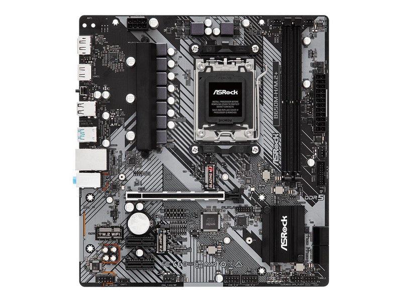 ASRock B650M-H/M.2+ Mainboard - AMD B650 - AMD AM5 - DDR5 RAM - Micro-ATX