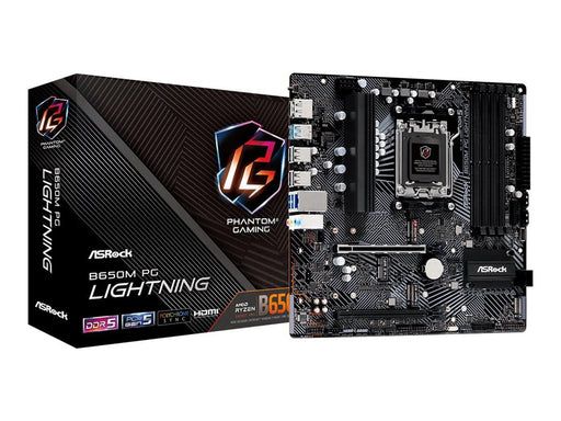 ASRock B650M PG LIGHTNING Mainboard - AMD B650 - AMD AM5 - DDR5 RAM - Micro-ATX