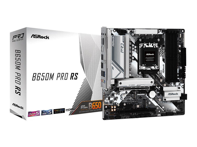 ASRock B650M PRO RS Mainboard - AMD B650 - AMD AM5 - DDR5 RAM - Micro-ATX
