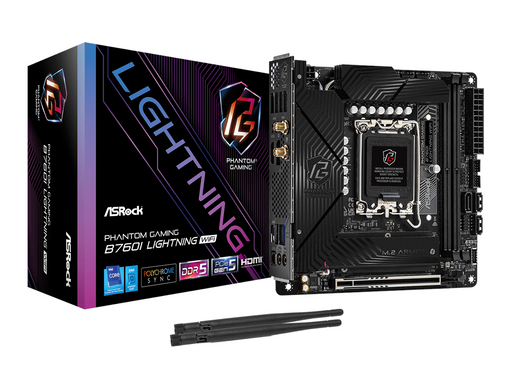 ASRock B760I PG LIGHTNING WIFI Mainboard - Intel B760 - Intel LGA1700 - DDR5 RAM - Mini-ITX