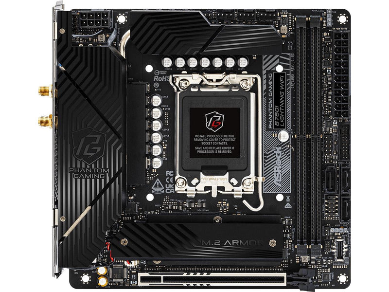 ASRock B760I PG LIGHTNING WIFI Mainboard - Intel B760 - Intel LGA1700 - DDR5 RAM - Mini-ITX
