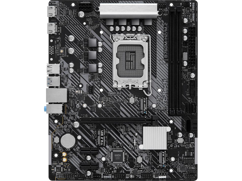 ASRock B760M-H2/M.2 Mainboard - Intel B760 - Intel LGA1700 - DDR5 RAM - Micro-ATX
