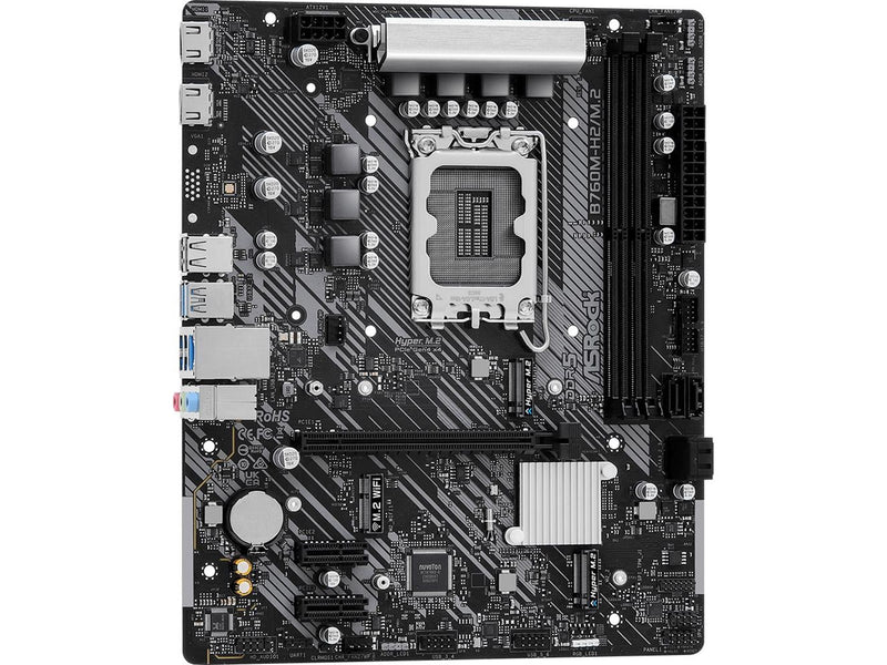 ASRock B760M-H2/M.2 Mainboard - Intel B760 - Intel LGA1700 - DDR5 RAM - Micro-ATX
