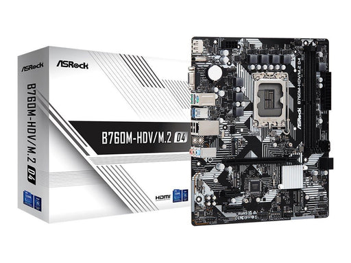 ASRock B760M-HDV/M.2 D4 Mainboard - Intel B760 - Intel LGA1700 - DDR4 RAM - Micro-ATX