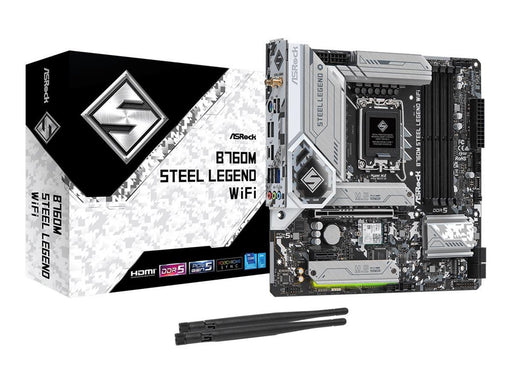 ASRock B760M STEEL LEGEND WIFI Mainboard - Intel B760 - Intel LGA1700 - DDR5 RAM - Micro-ATX