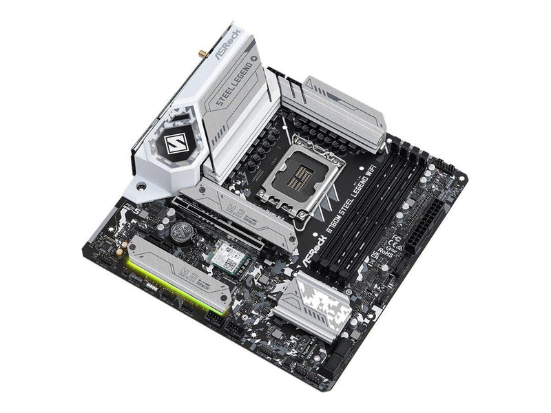 ASRock B760M STEEL LEGEND WIFI Mainboard - Intel B760 - Intel LGA1700 - DDR5 RAM - Micro-ATX