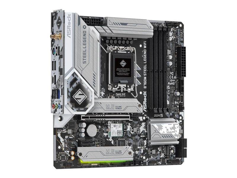 ASRock B760M STEEL LEGEND WIFI Mainboard - Intel B760 - Intel LGA1700 - DDR5 RAM - Micro-ATX