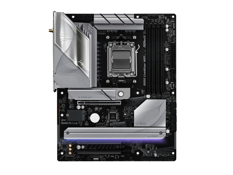 ASRock B850 LiveMixer WiFi Mainboard - AMD B850 - AMD AM5 - DDR5 RAM - ATX