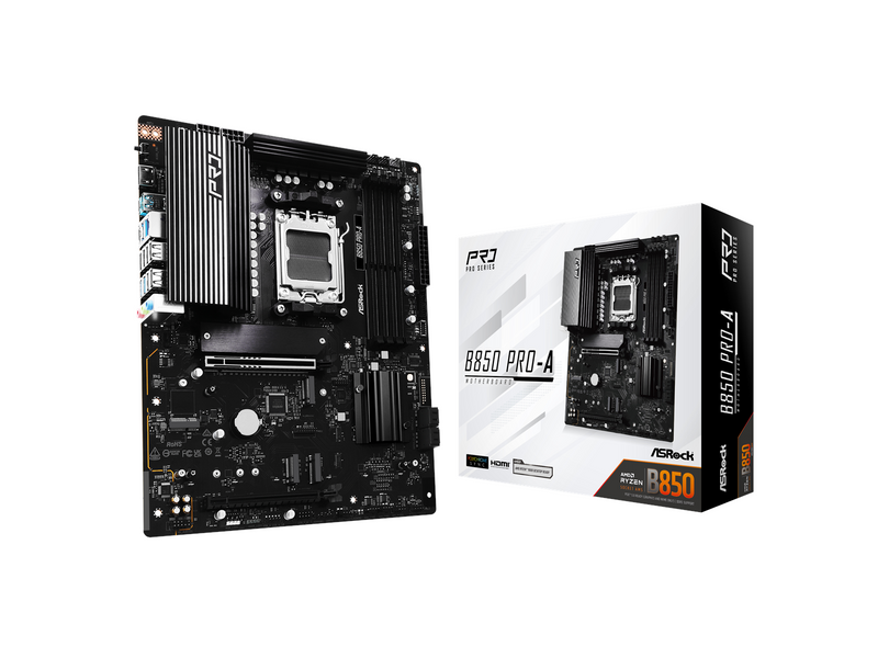 ASRock B850 Pro-A Mainboard - AMD B850 - AMD AM5 - DDR5 RAM - ATX