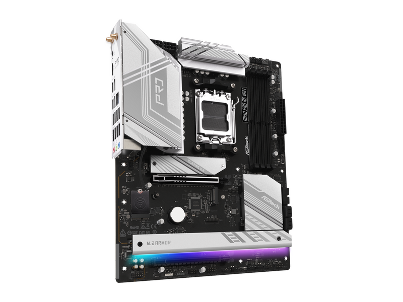ASRock B850 Pro RS WiFi Mainboard - AMD B850 - AMD AM5 - DDR5 RAM - ATX