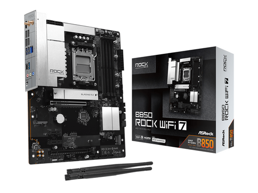 ASRock B850 Rock WiFi 7 Mainboard - AMD B850 - AMD AM5 - DDR5 RAM - ATX