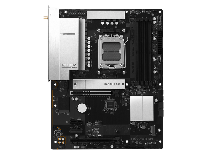 ASRock B850 Rock WiFi 7 Mainboard - AMD B850 - AMD AM5 - DDR5 RAM - ATX