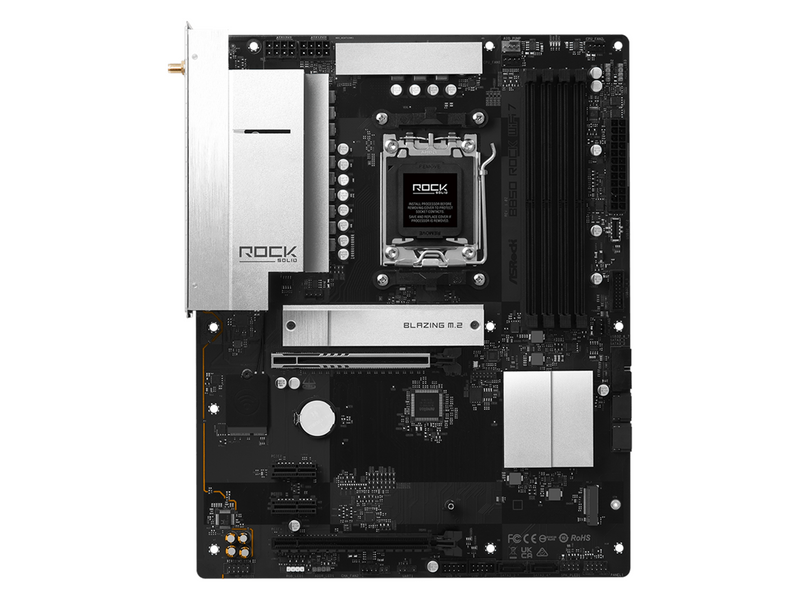 ASRock B850 Rock WiFi 7 Mainboard - AMD B850 - AMD AM5 - DDR5 RAM - ATX