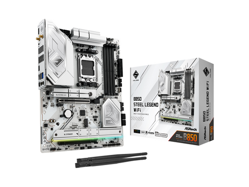 ASRock B850 Steel Legend WiFi Mainboard - AMD B850 - AMD AM5 - DDR5 RAM - ATX