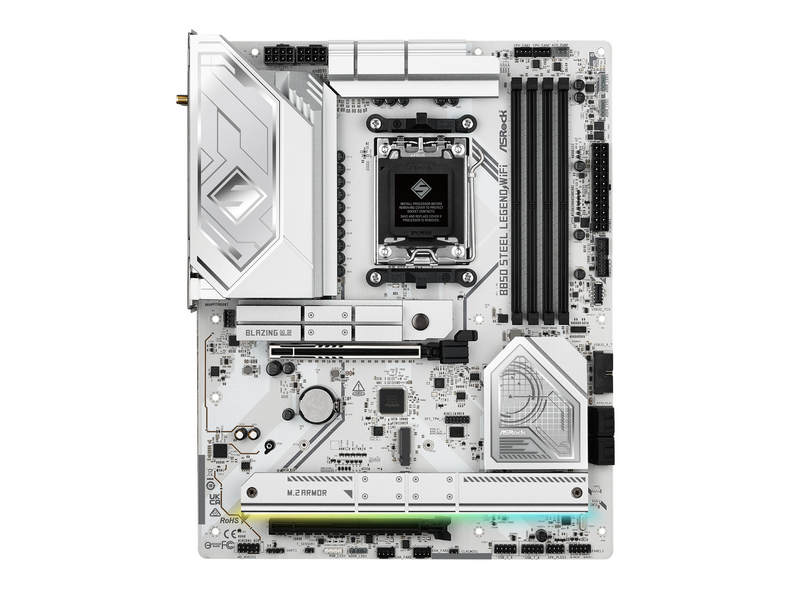 ASRock B850 Steel Legend WiFi Mainboard - AMD B850 - AMD AM5 - DDR5 RAM - ATX