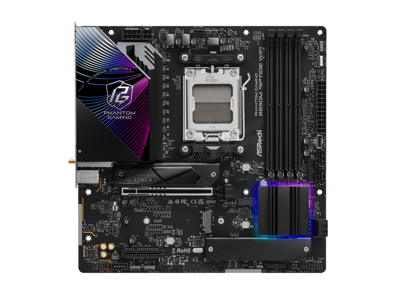 ASRock B850M Riptide WiFi Mainboard - AMD B850 - AMD AM5 - DDR5 RAM - Micro-ATX