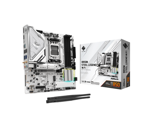 ASRock B850M Steel Legend WiFi Mainboard - AMD B850 - AMD AM5 - DDR5 RAM - Micro-ATX