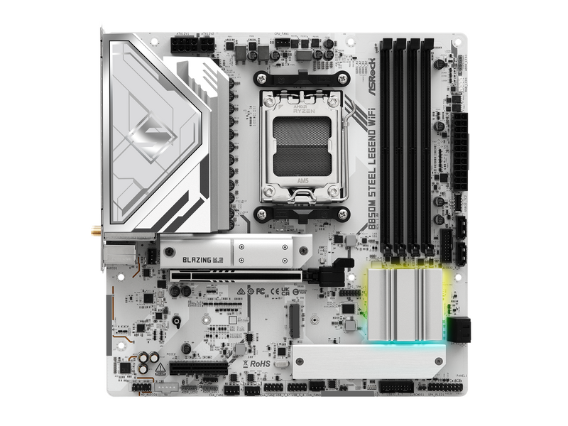 ASRock B850M Steel Legend WiFi Mainboard - AMD B850 - AMD AM5 - DDR5 RAM - Micro-ATX
